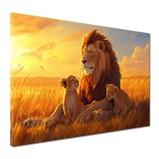 Leoni al tramonto quadro