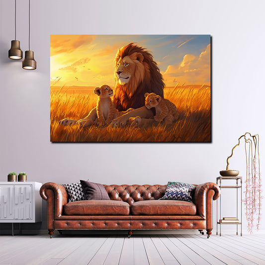 Leoni al tramonto quadro