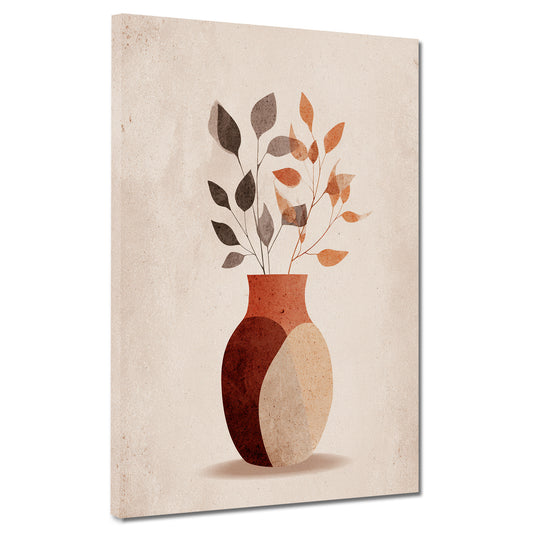 Minimalista Vaso astratto con foglie secche stile boho quadro