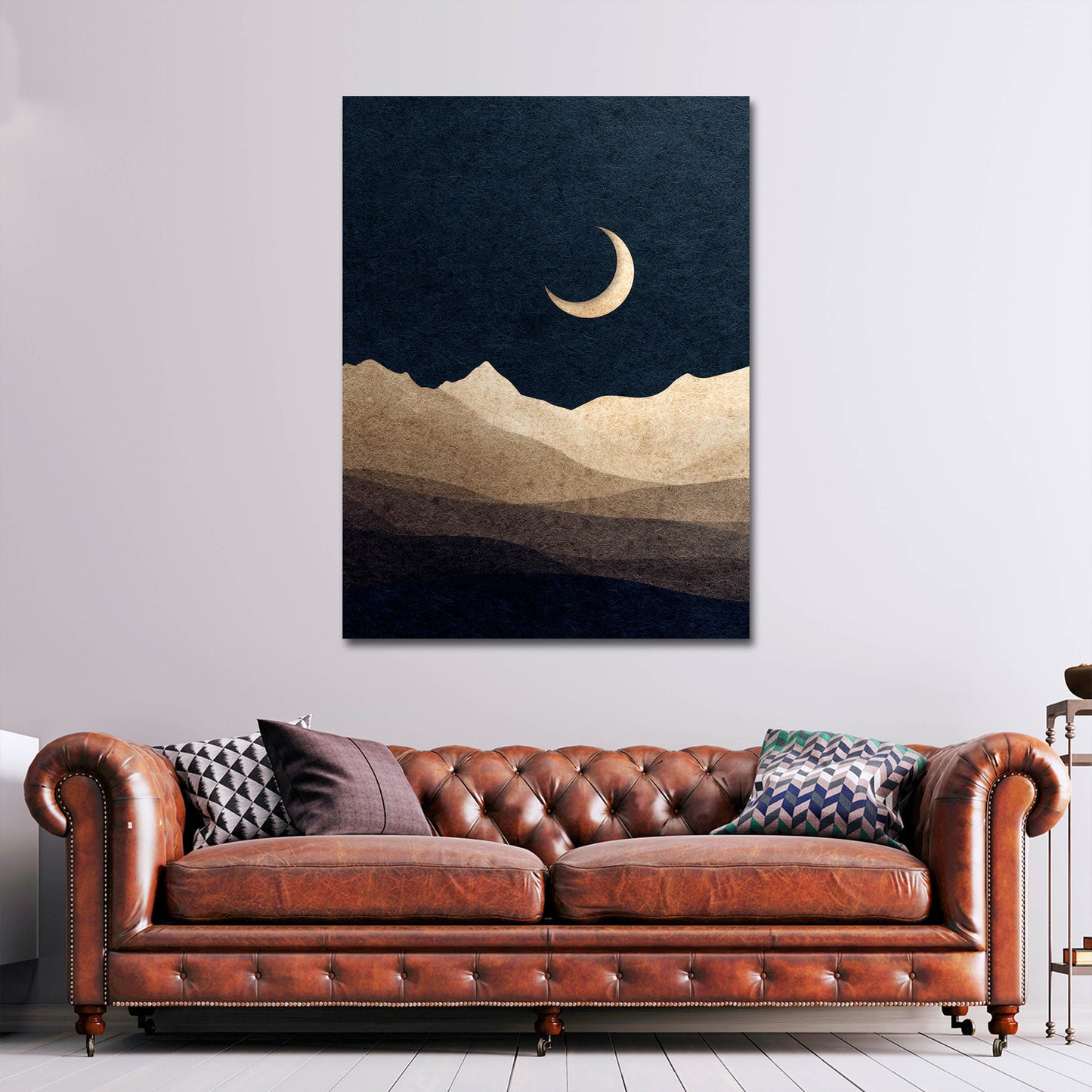 Paesaggio notturno con luna minimalista quadro