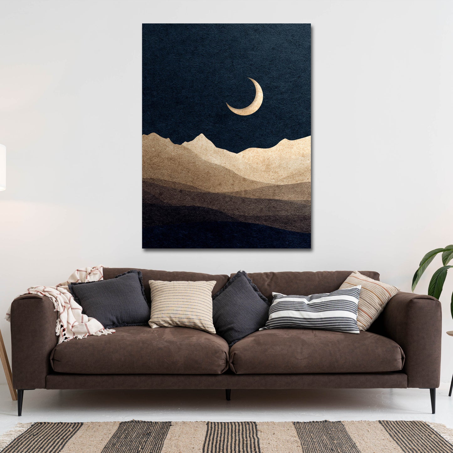 Paesaggio notturno con luna minimalista quadro