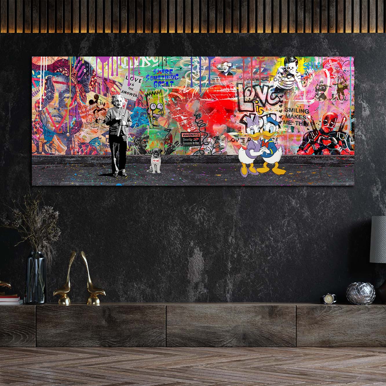 Paperini & Einstein street pop art quadro