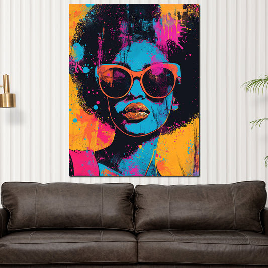 Quadro African Woman Pop Art ritratto colorato e moderno