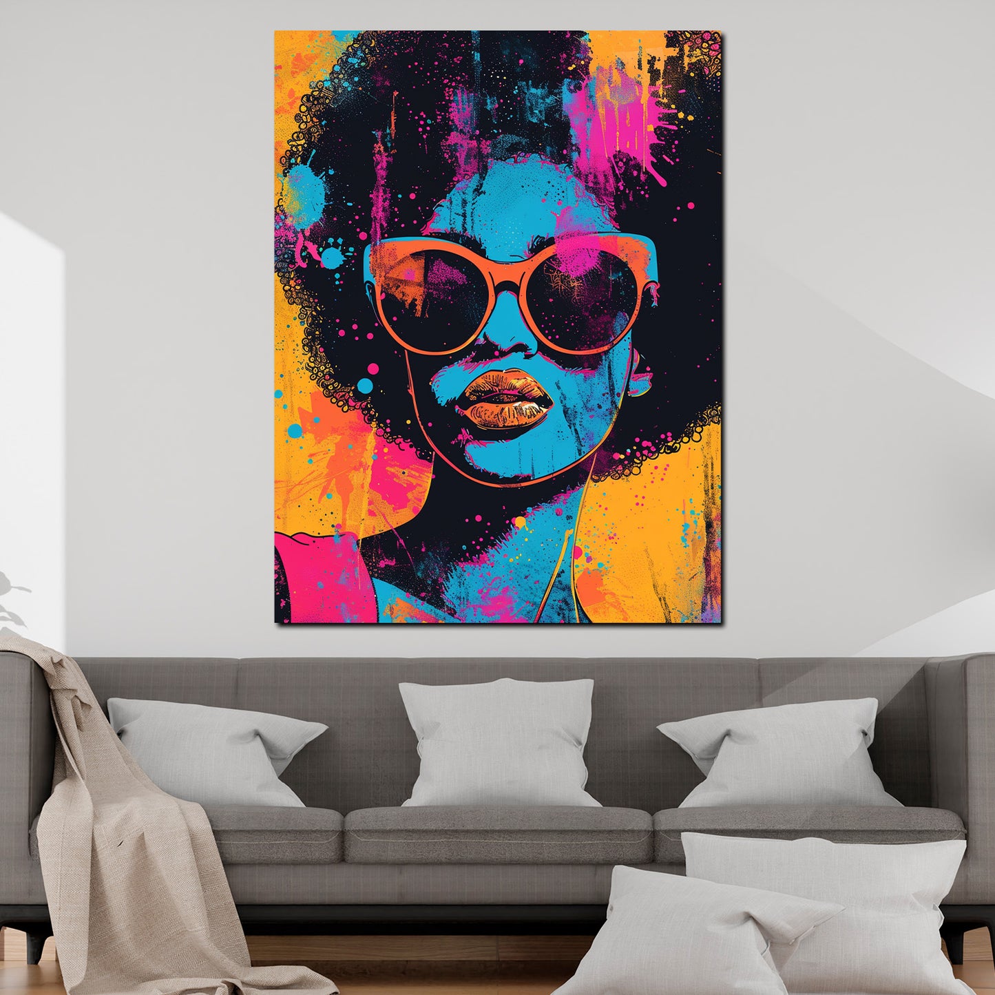Quadro African Woman Pop Art ritratto colorato e moderno