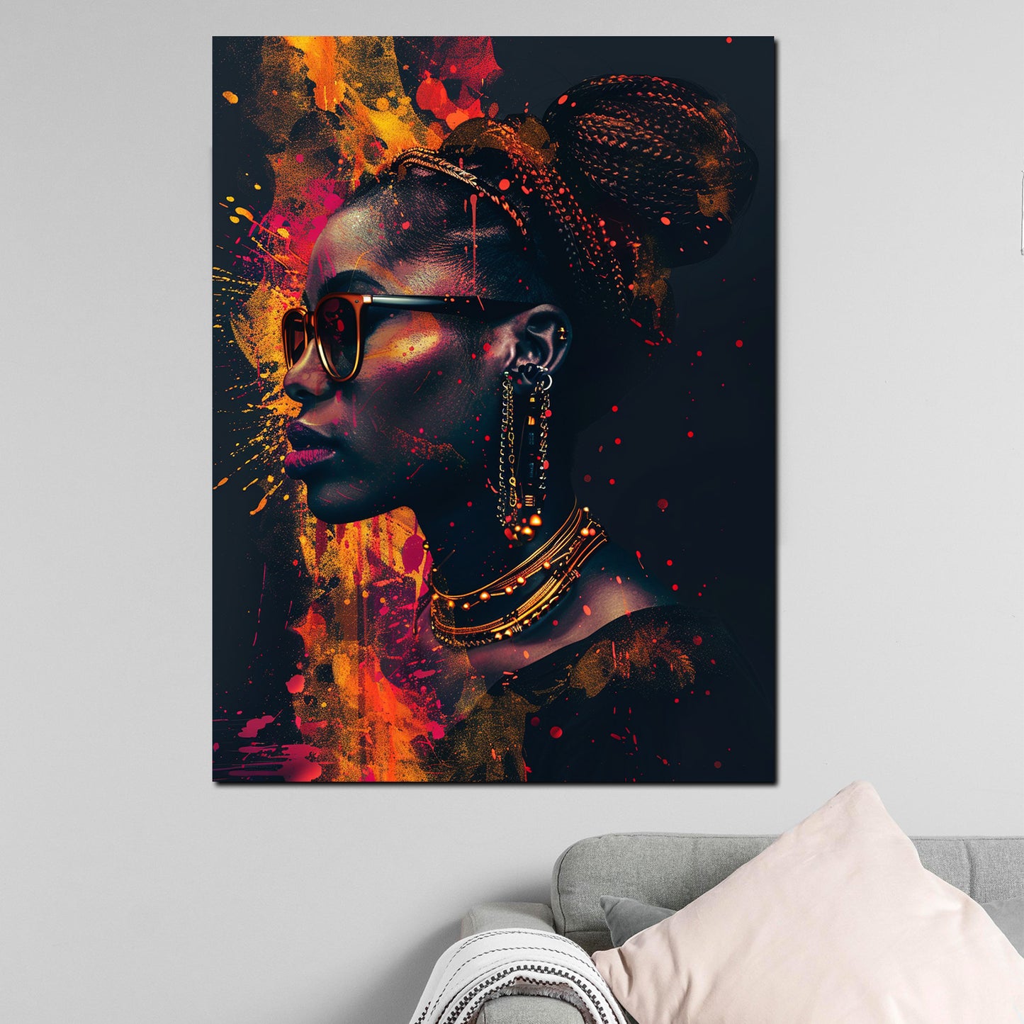 Quadro African Woman Pop Art ritratto elegante