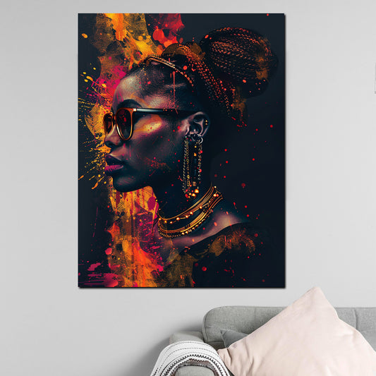 Quadro African Woman Pop Art ritratto elegante