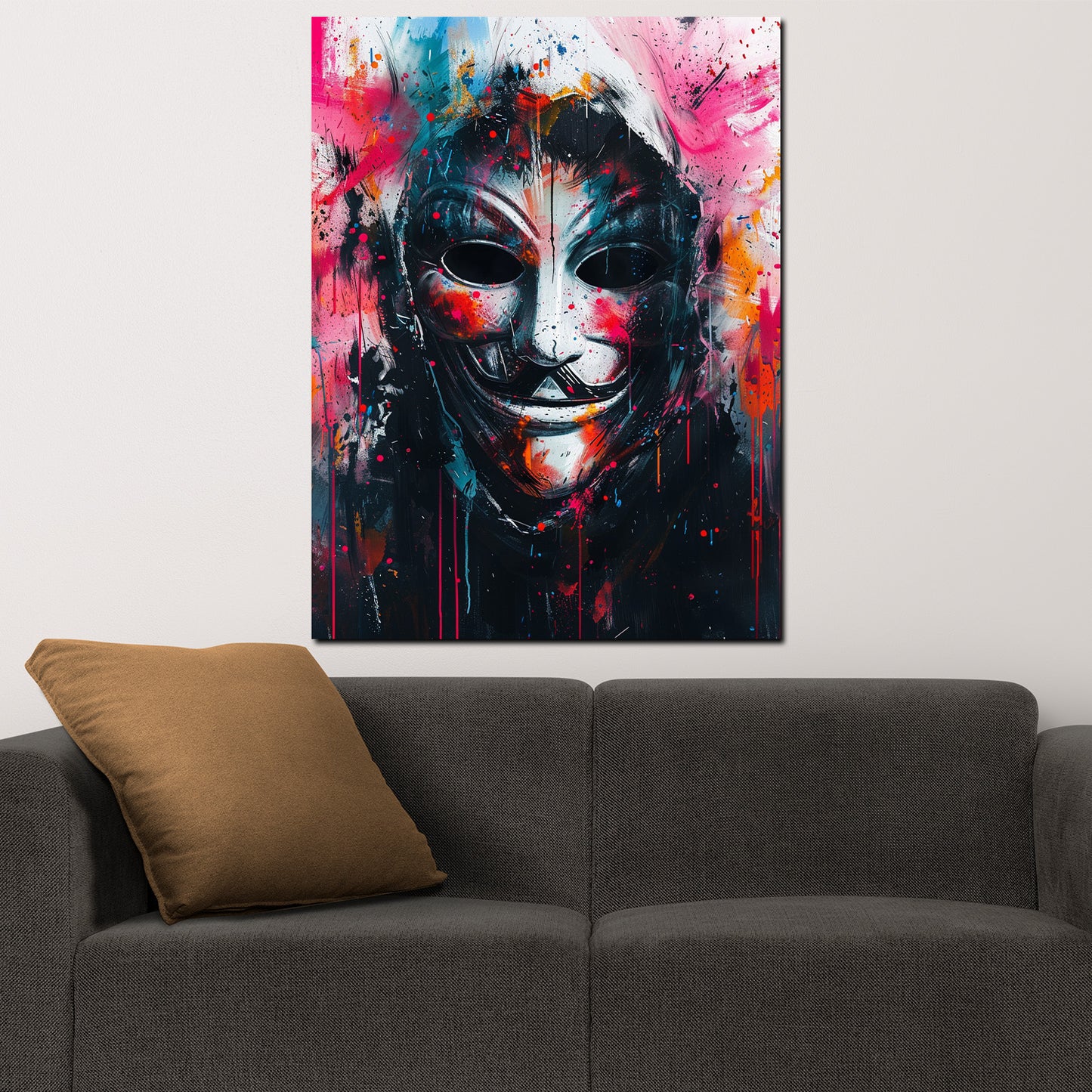 Quadro Anonymous maschera Guy Fawkes arte moderna