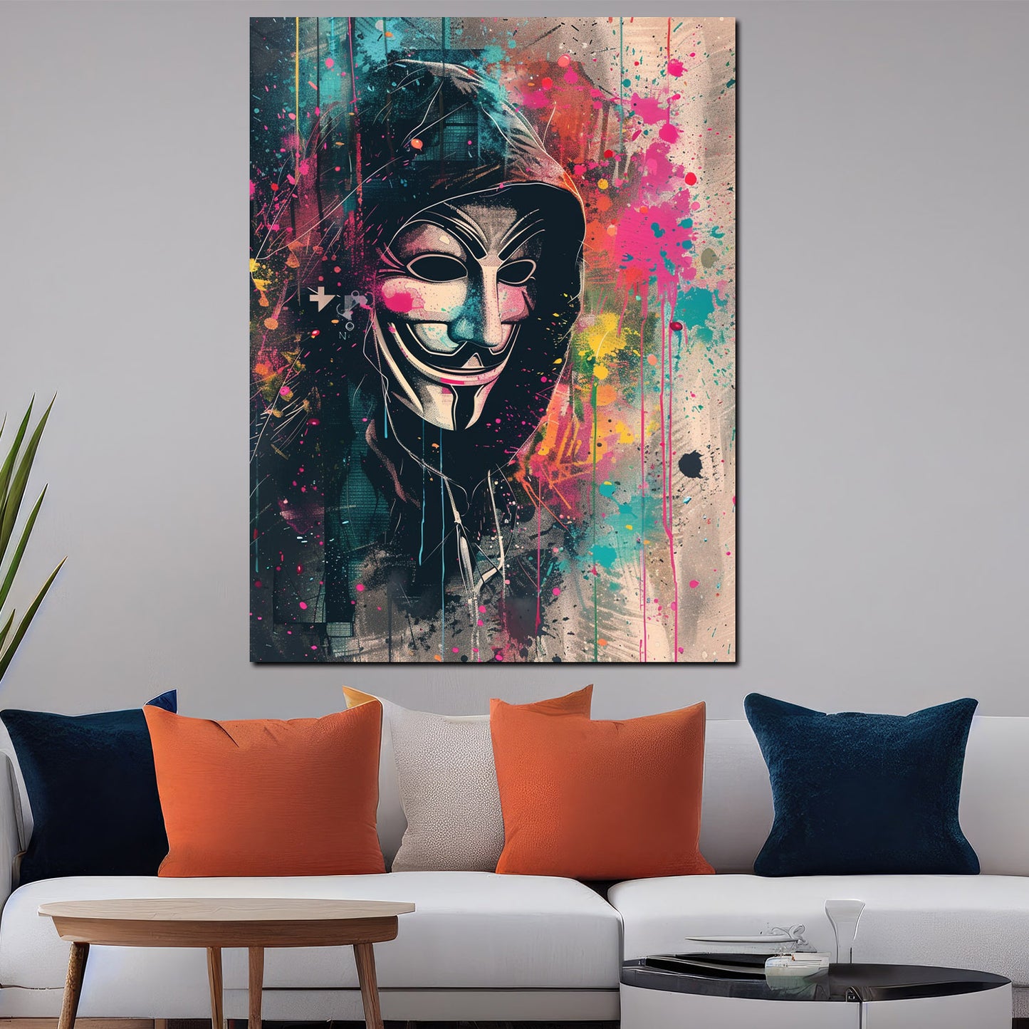 Quadro Anonymous maschera Guy Fawkes arte moderna