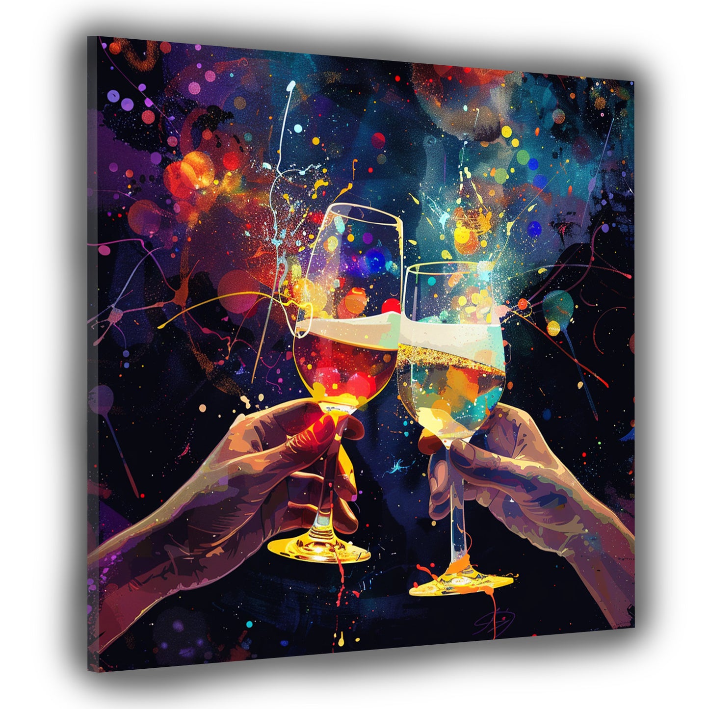Quadro Cheers brindisi con spumante pop art