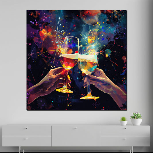 Quadro Cheers brindisi con spumante pop art
