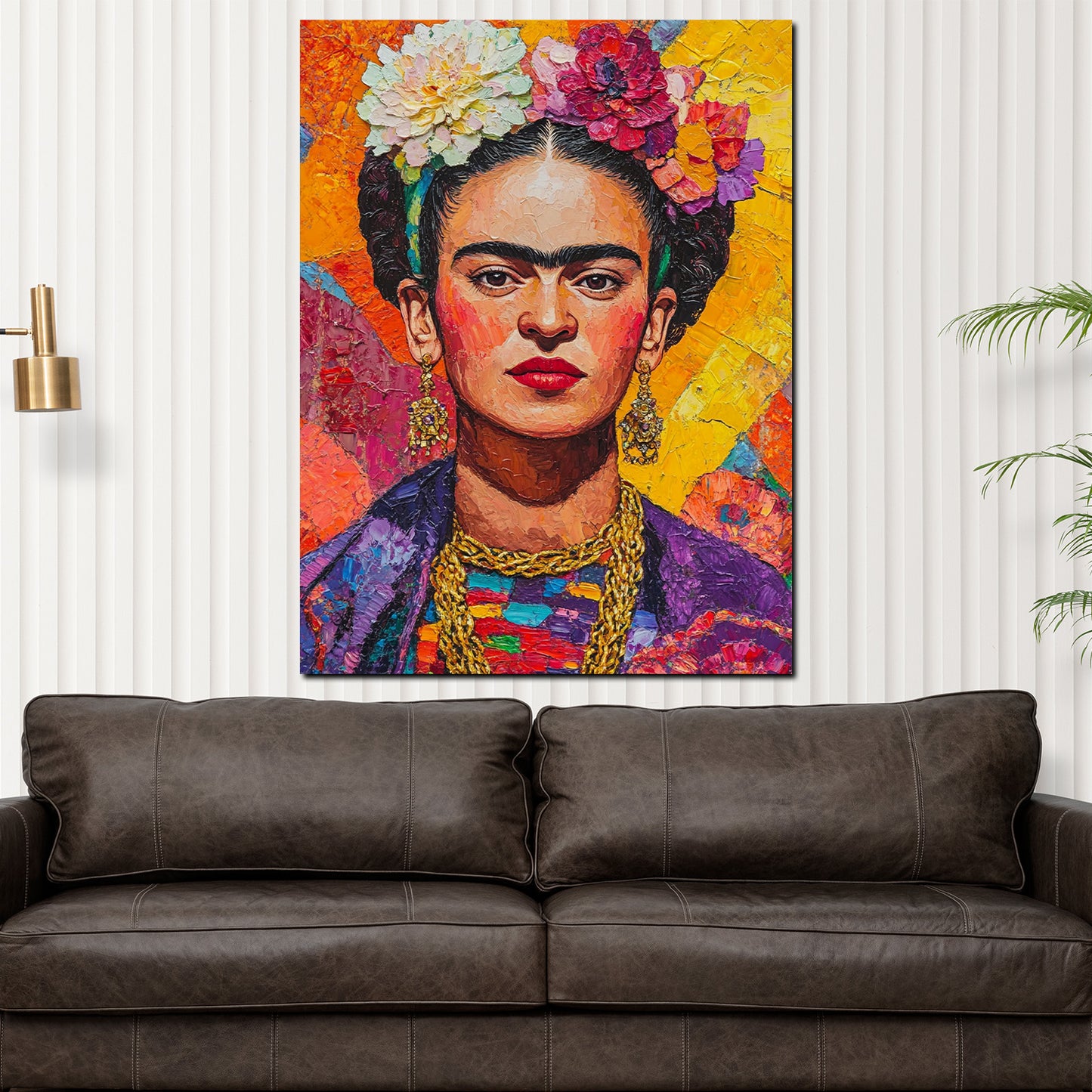 Quadro Frida dipinto artistico colorato stile vibrante