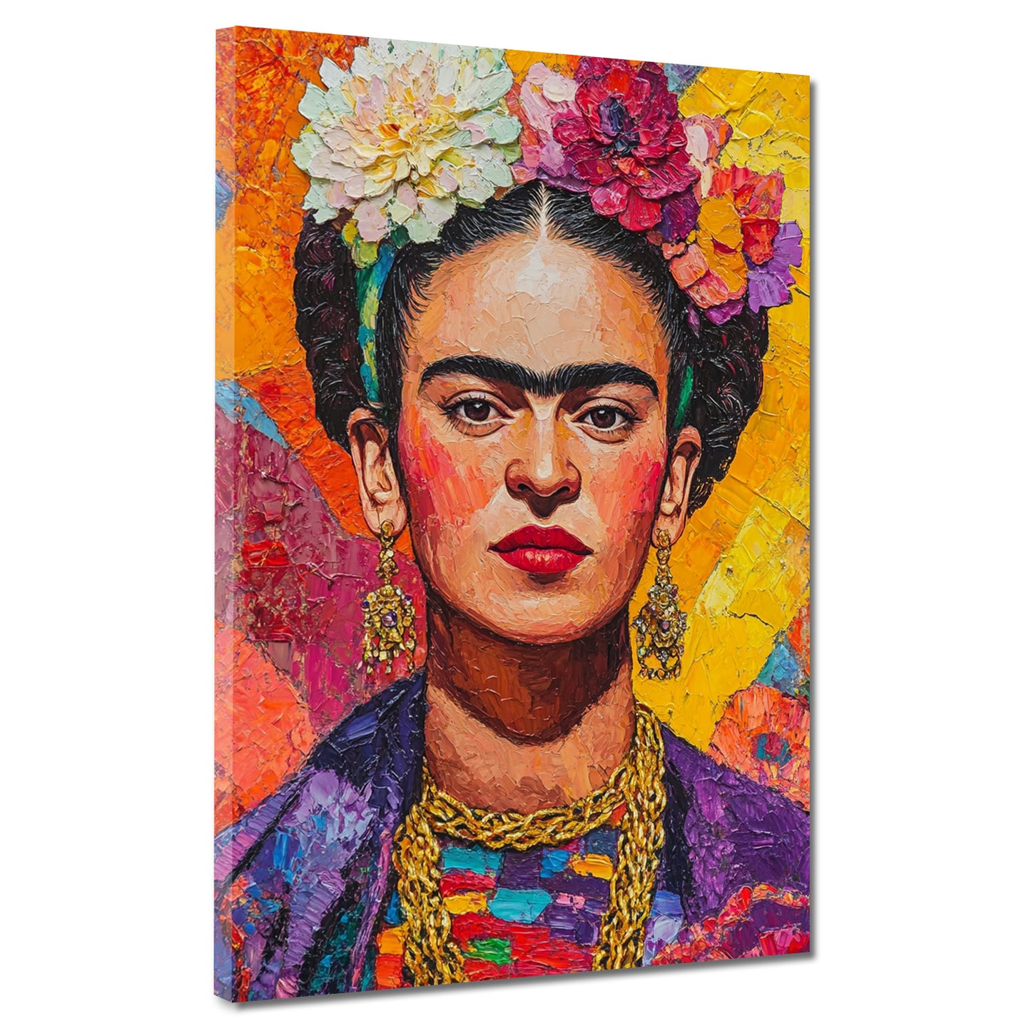 Quadro Frida dipinto artistico colorato stile vibrante