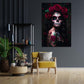 Quadro La Catrina donna mistica teschio rose moderno