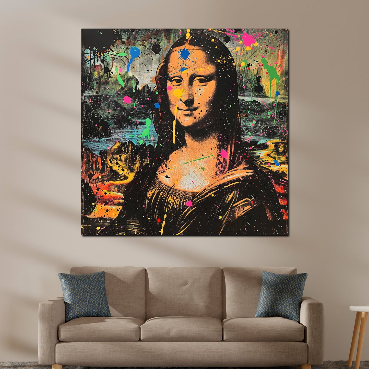 Quadro Mona in stile Pop Art colorato