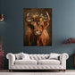 Quadro Mucca con fiori stile boho rustico