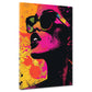 Quadro Pop Art donna ritratto occhiali da sole colorato moderno
