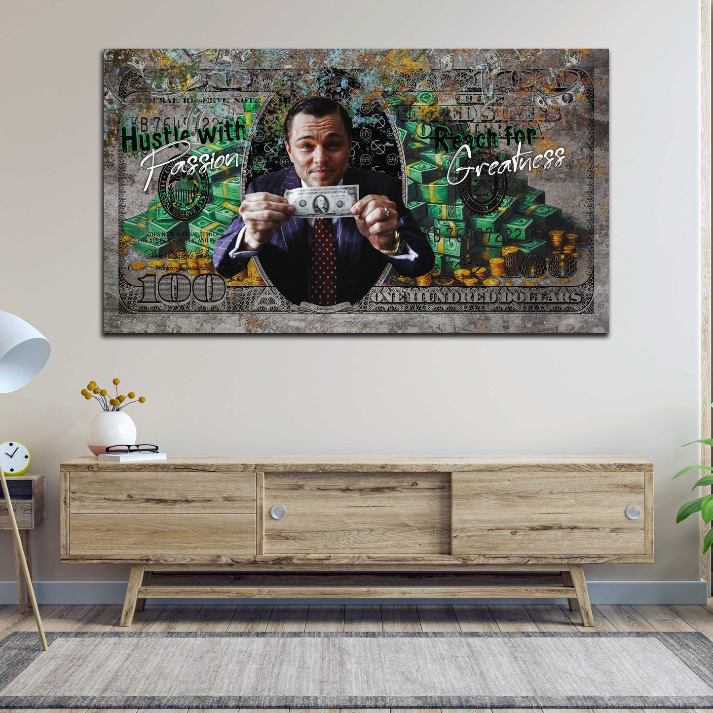 Quadro Pop Art successo denaro motivazione stile Leo