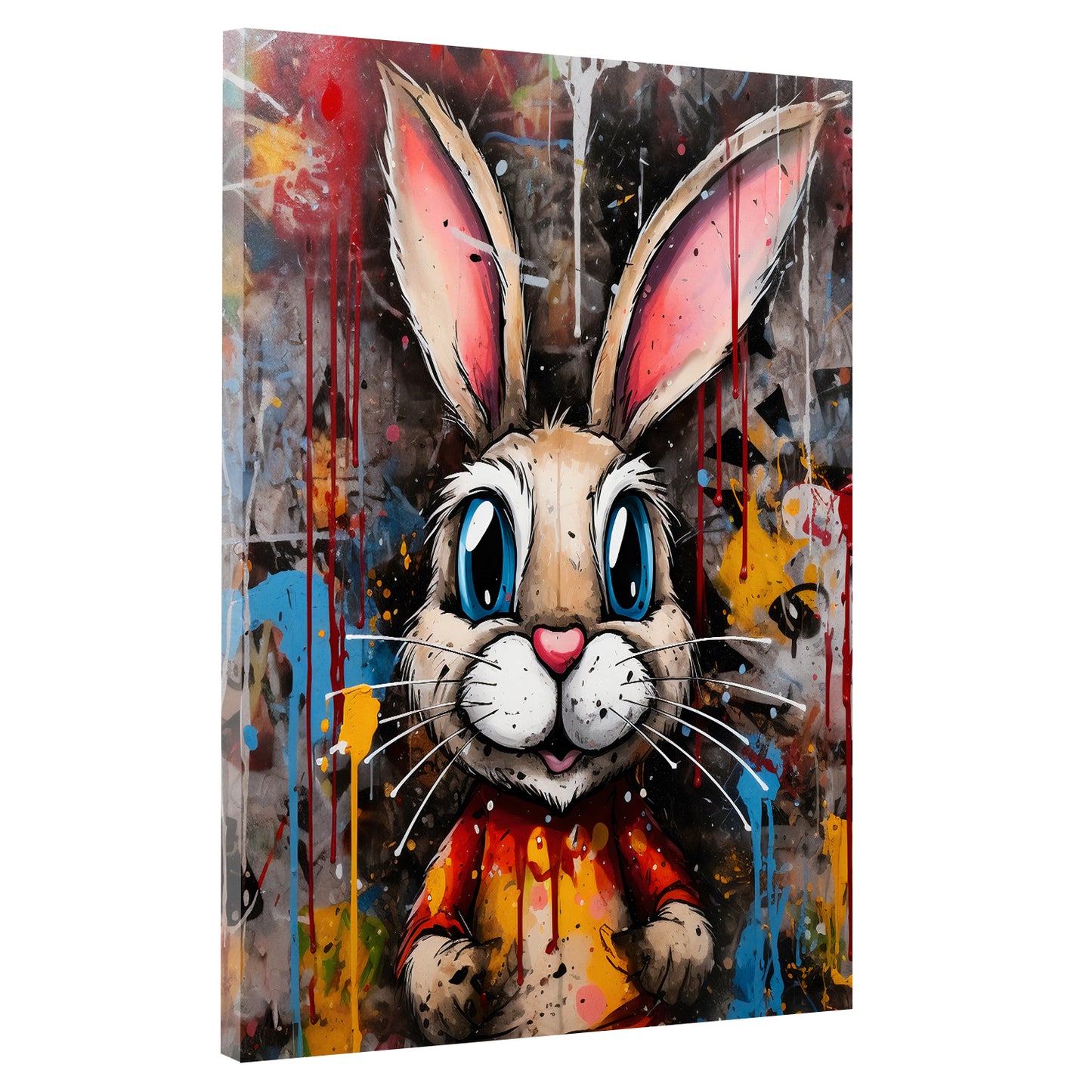 Quadro coniglio stampa su tela Rabbit Abstract Pop Art Style