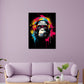 Quadro Scimmia pop art con cuffie e occhiali