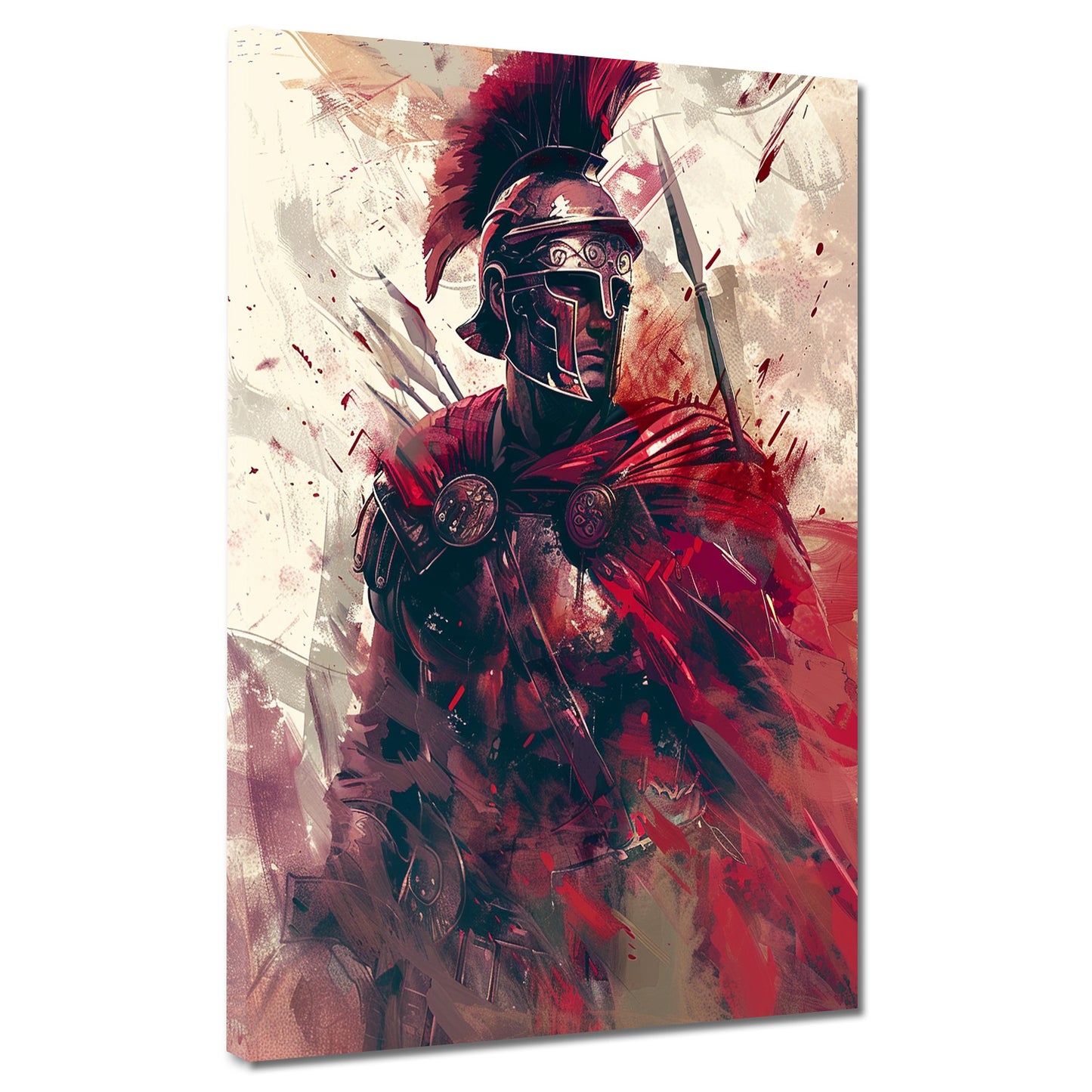 Quadro Spartano guerriero armatura rossa arte antica