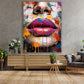 Quadro Volto & Labbra Pop Art Splatter, Donn