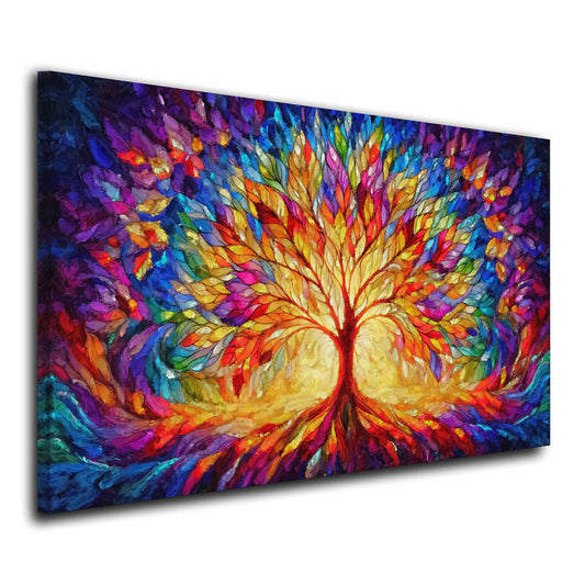 Quadro albero della vita colorato astratto