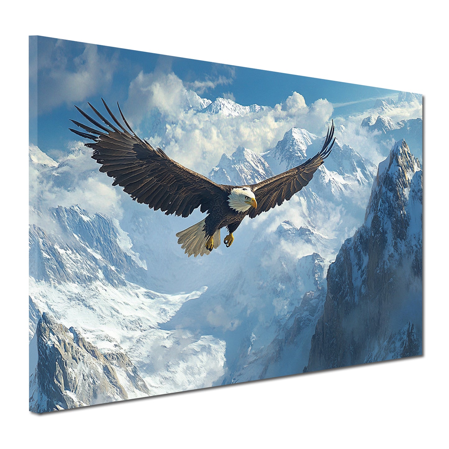 Quadro aquila montagne neve volo libertà potenza natura