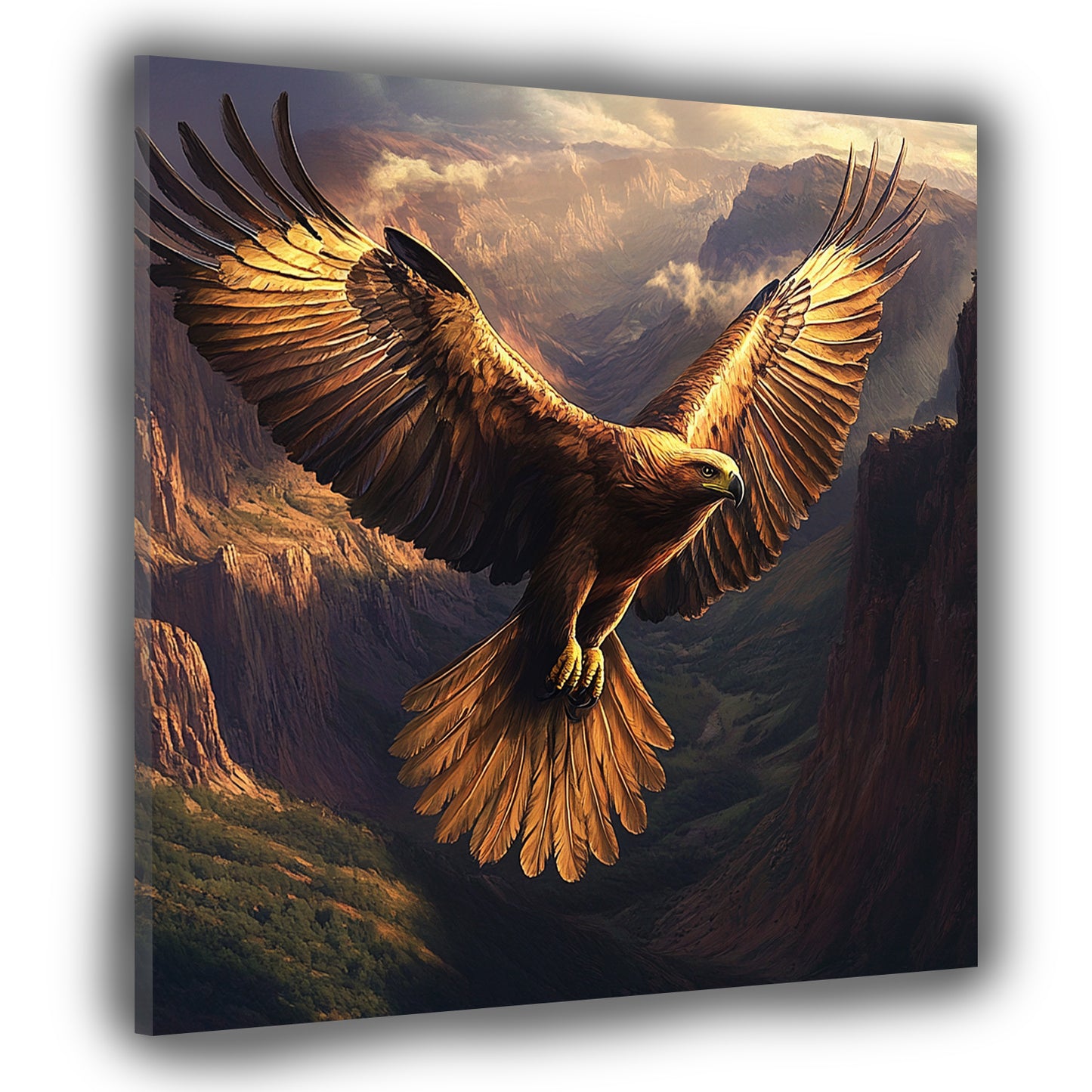 Quadro aquila sulle montagne natura maestosa libertà