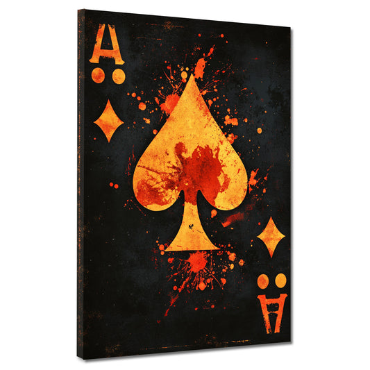 Quadro asso carta simbolo spruzzi di colore moderno