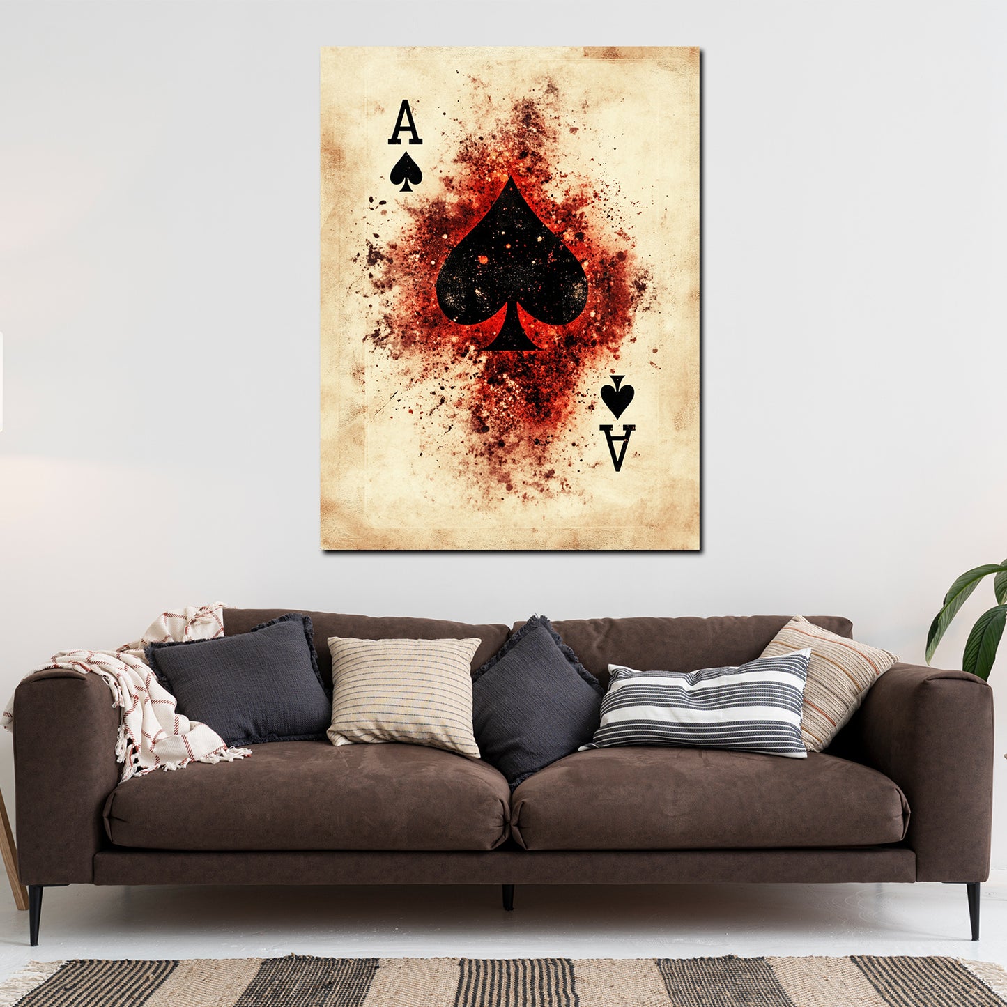 Quadro asso di picche carta da gioco arte vintage moderno