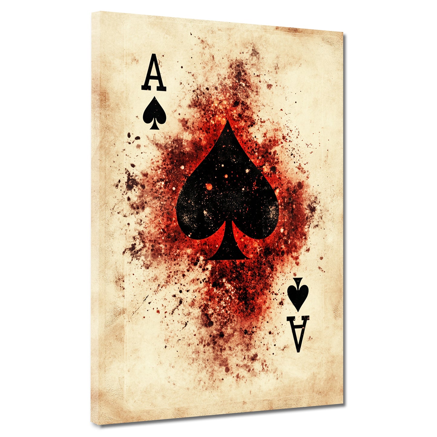 Quadro asso di picche carta da gioco arte vintage moderno