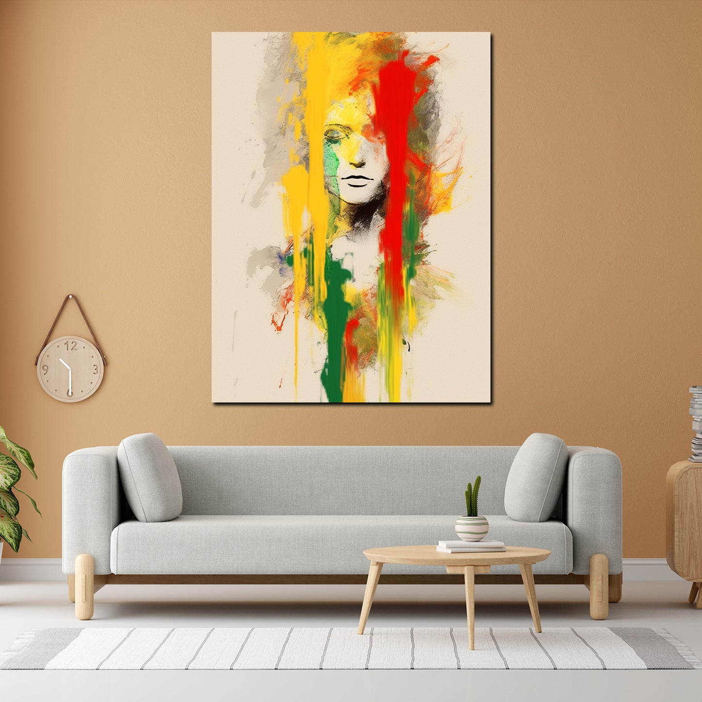 Quadro astratto Face Yellow