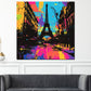 Quadro astratto Parigi Torre Eiffel Pop Art Street Art colorato
