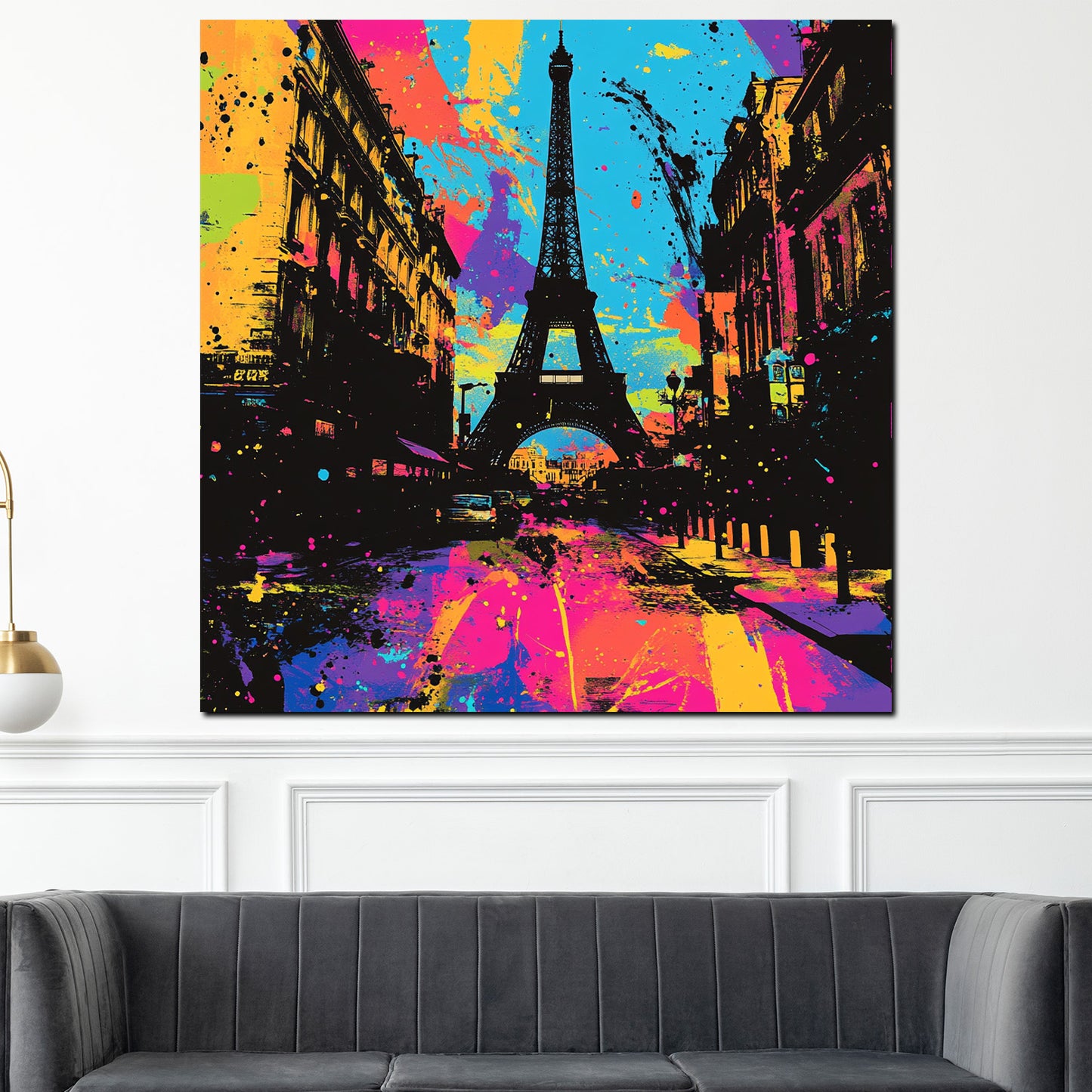 Quadro astratto Parigi Torre Eiffel Pop Art Street Art colorato