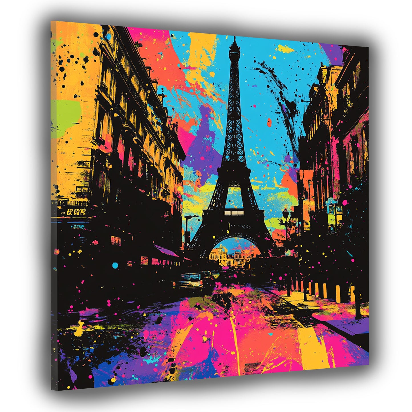 Quadro astratto Parigi Torre Eiffel Pop Art Street Art colorato