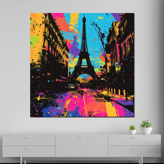 Quadro astratto Parigi Torre Eiffel Pop Art Street Art colorato