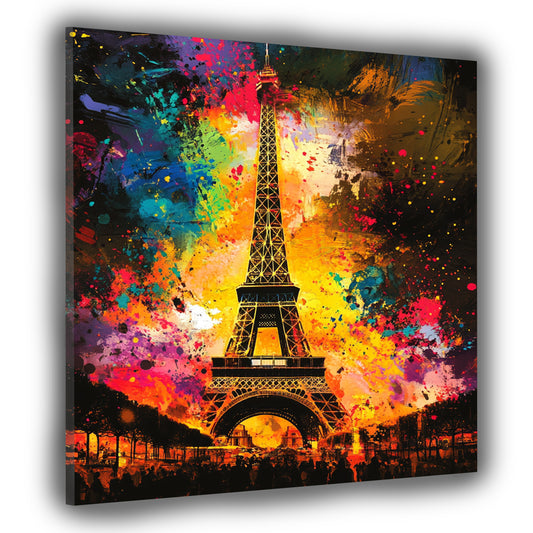Quadro astratto Parigi Torre Eiffel Pop Art colorato