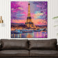 Quadro astratto Parigi Torre Eiffel Senna tramonto Pop Art elegante