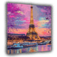 Quadro astratto Parigi Torre Eiffel Senna tramonto Pop Art elegante
