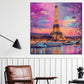Quadro astratto Parigi Torre Eiffel Senna tramonto Pop Art elegante