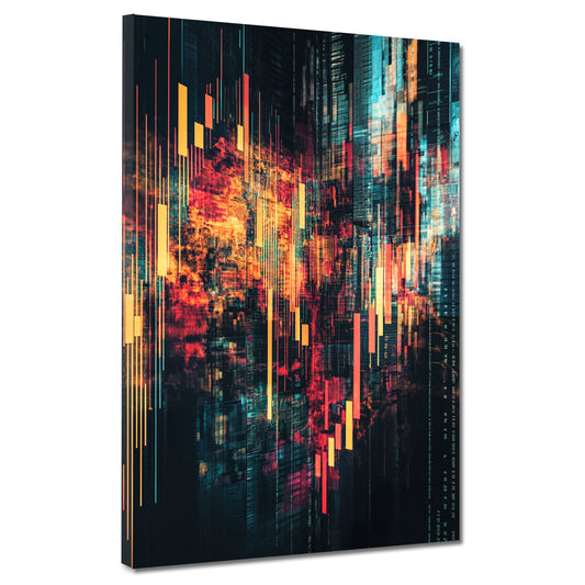 Quadro astratto candele chart borsa