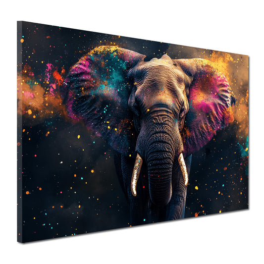 Quadro astratto elefante con colori vivaci pop art