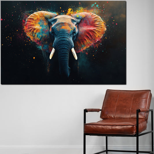 Quadro astratto elefante pop art