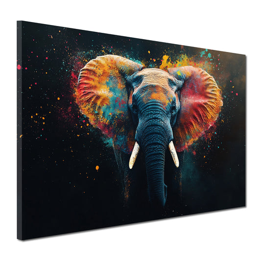 Quadro astratto elefante pop art