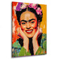 Quadro astratto frida con fiori e sorriso