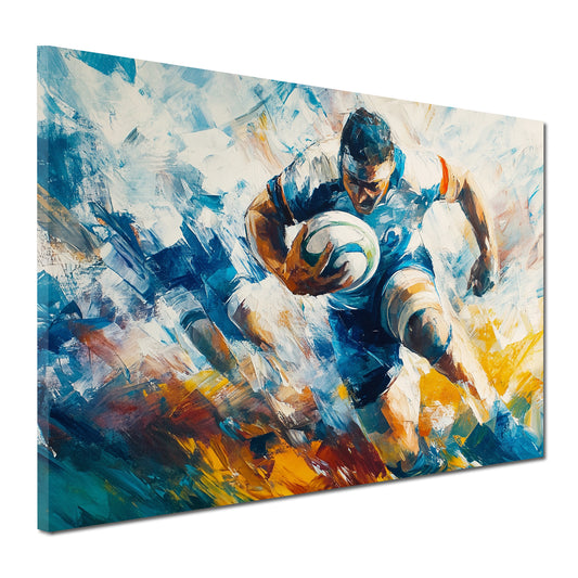 Quadro astratto giocatore di rugby moderno sportivo