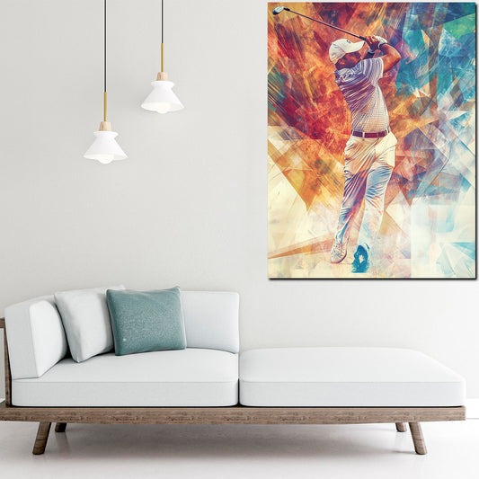 Quadro astratto golfista dinamico moderno colorato