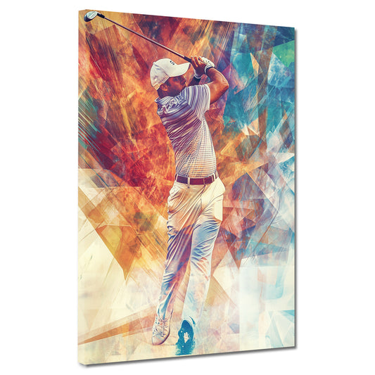 Quadro astratto golfista dinamico moderno colorato