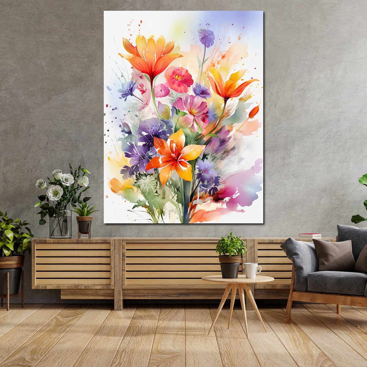 Quadro astratto mazzo di fiori