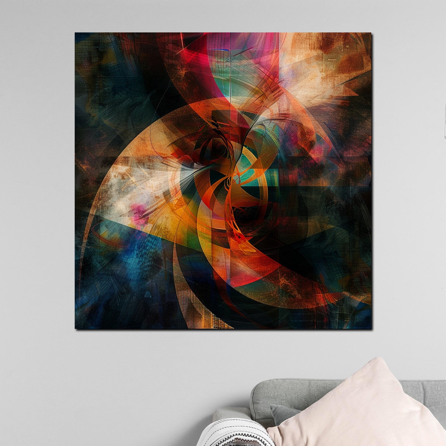 Quadro astratto moderno con colori vibranti